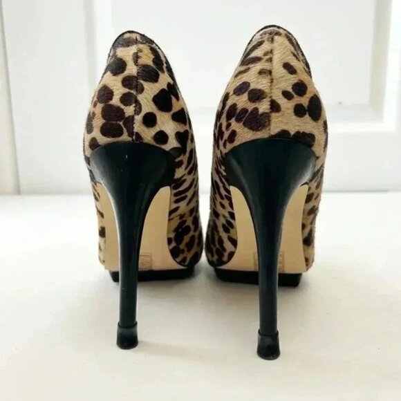 Aldo Leopard Print High Heel Pumps Pointed Toe Platform Brown Tan Size 7.5 - Picture 7 of 16